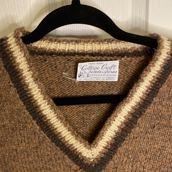 Cottage Craft Tweeds & Yarns 100% Wool Fisherman Sweater Size S - Picture 3 of 8